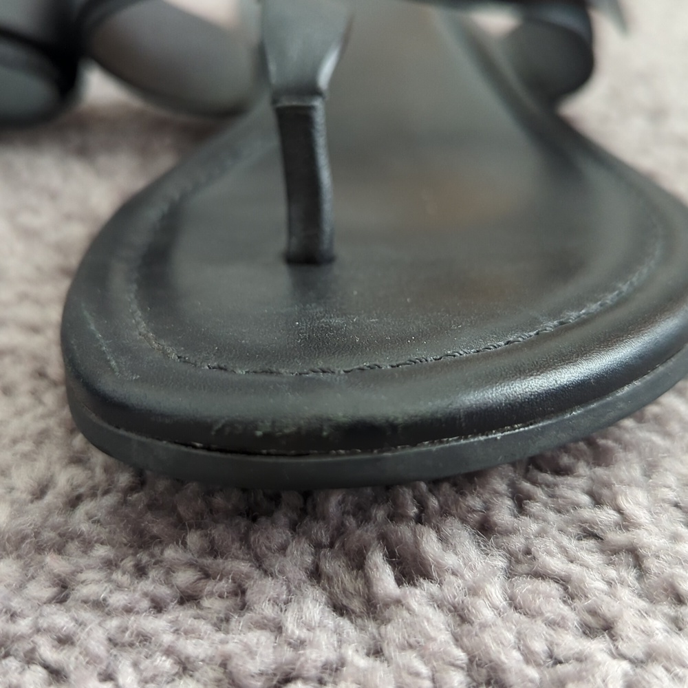 Tory Burch Black Sandals with Gold Buckle - Picture 3 of 5